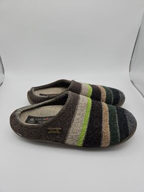 Haflinger felted wool striped clogs slippers EU 39